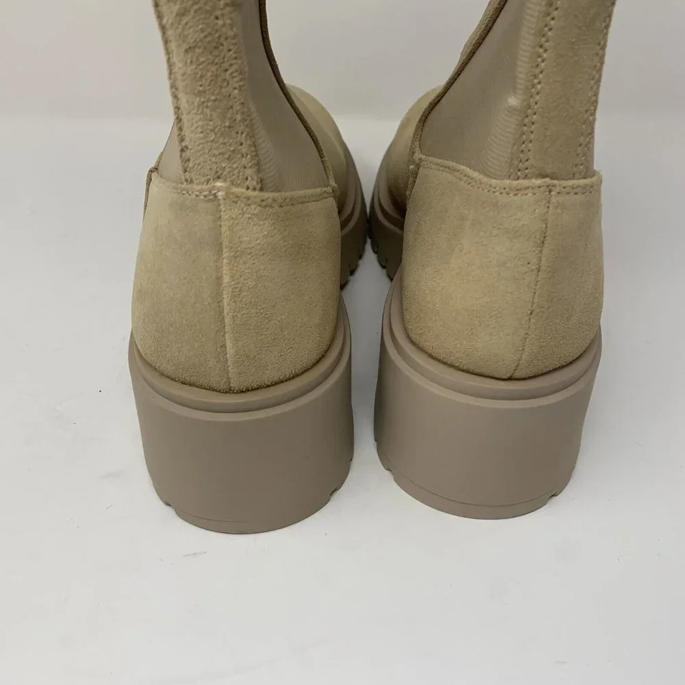 Steve Madden Hesitant HESI02S1 Chelsea Boots Women's 10 Sand Suede Pull On S0536 - Picture 6 of 11